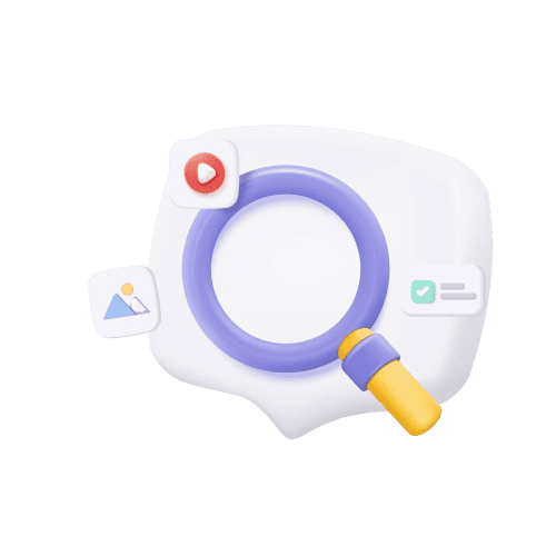 3d-media-file-management-icon-searching-image-video-organization-database-paperwork-sharing-soft-document-flow-app-compound-docs-find-concepts-3d-magnifying-icon-vector-render-illustration