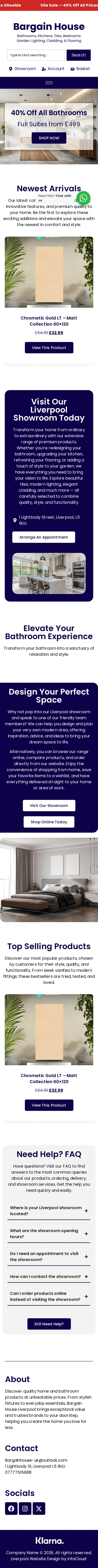 Bargain House website on a mobile phone