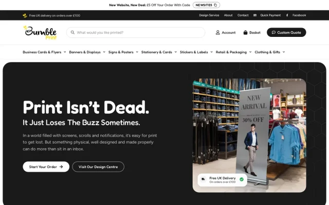 Bumble Print website designed by InfaCloud