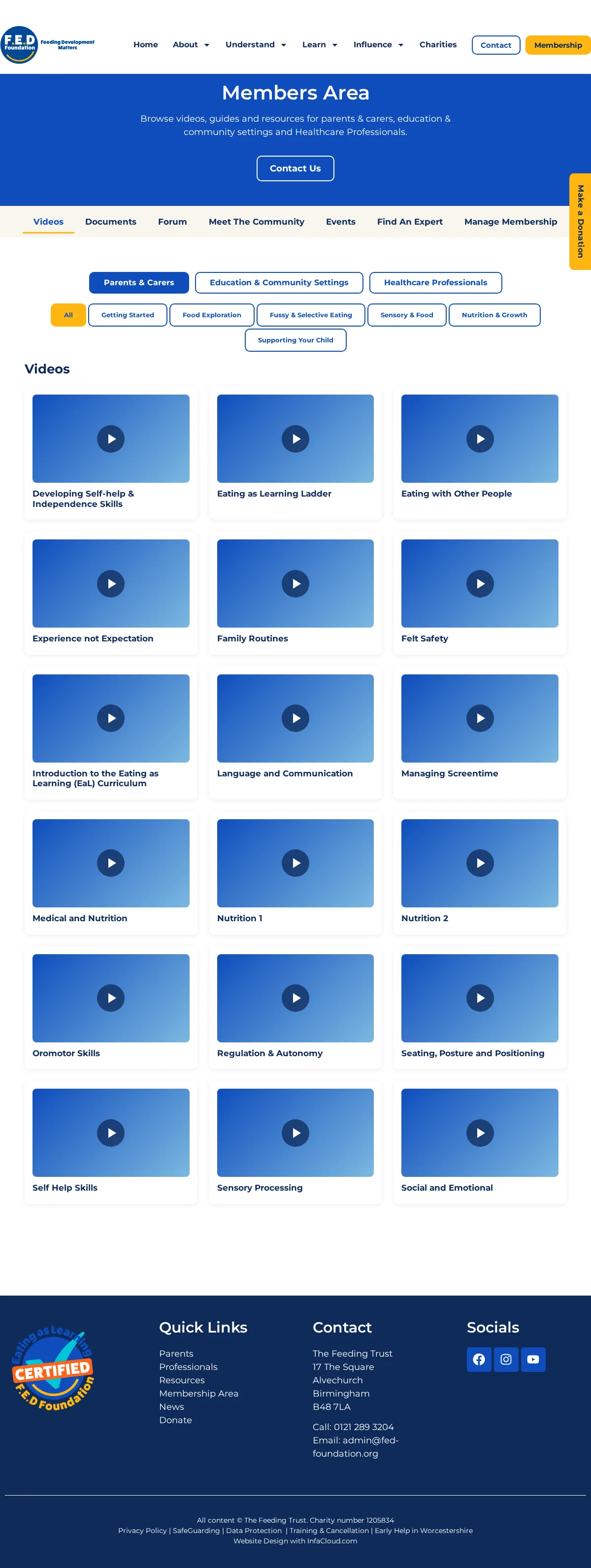 The FED Foundation website page
