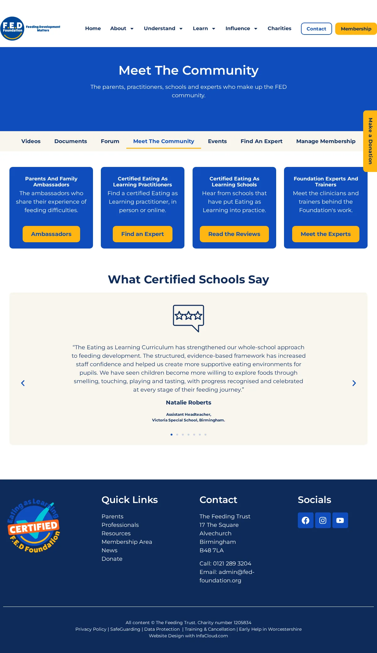 The FED Foundation website page