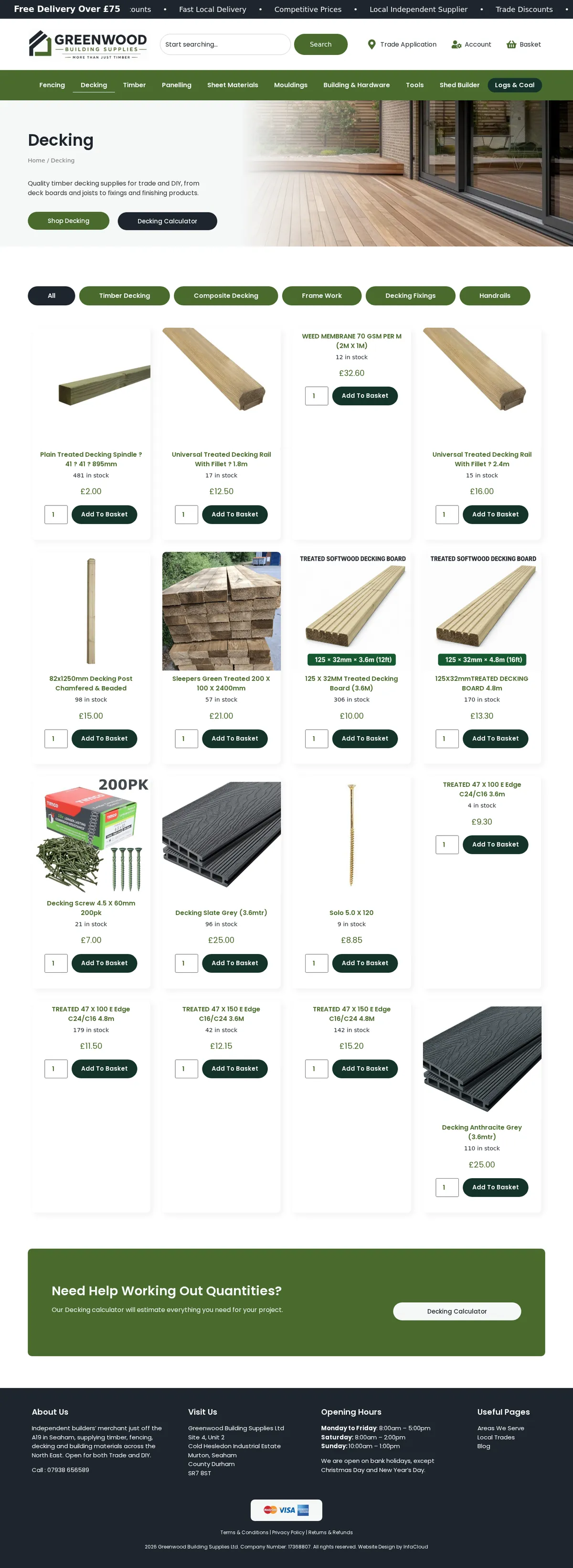Greenwood Building Supplies - Decking page