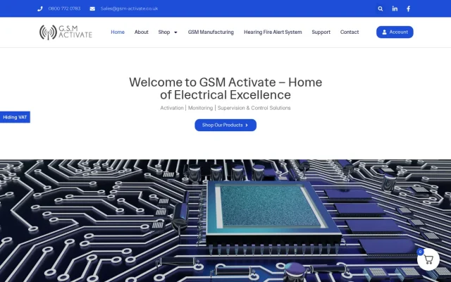 GSM Activate website designed by InfaCloud