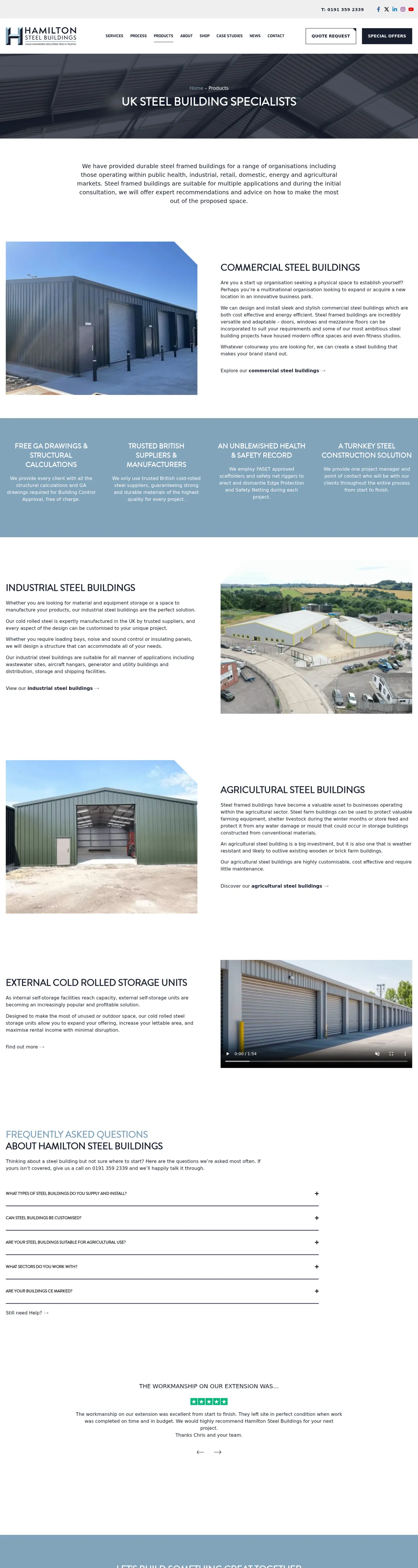 Hamilton Steel Buildings - Products page