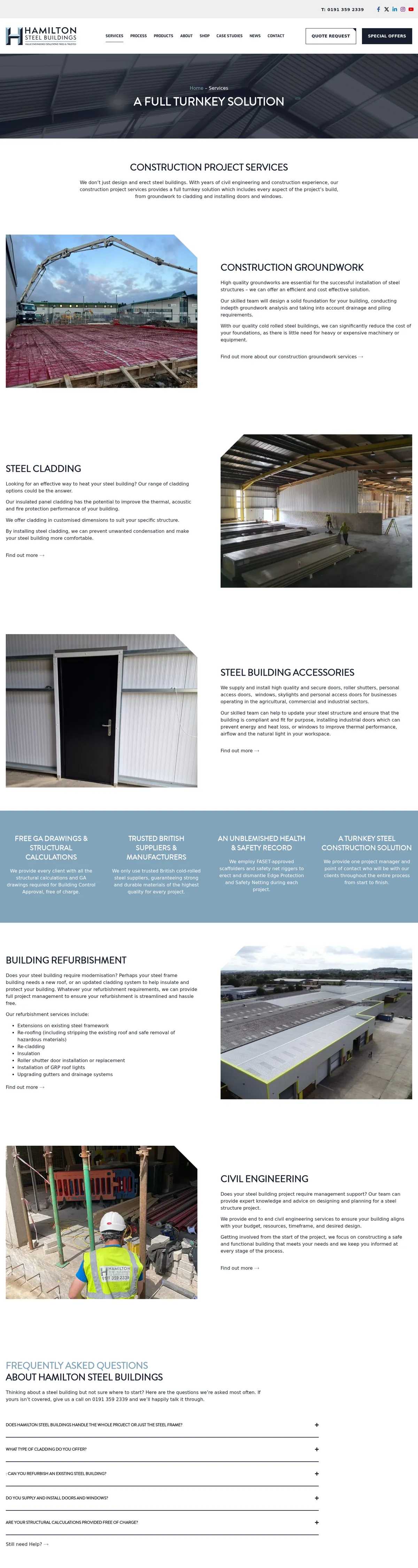 Hamilton Steel Buildings - Services page