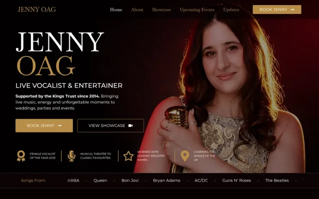 Jenny Oag website designed by InfaCloud