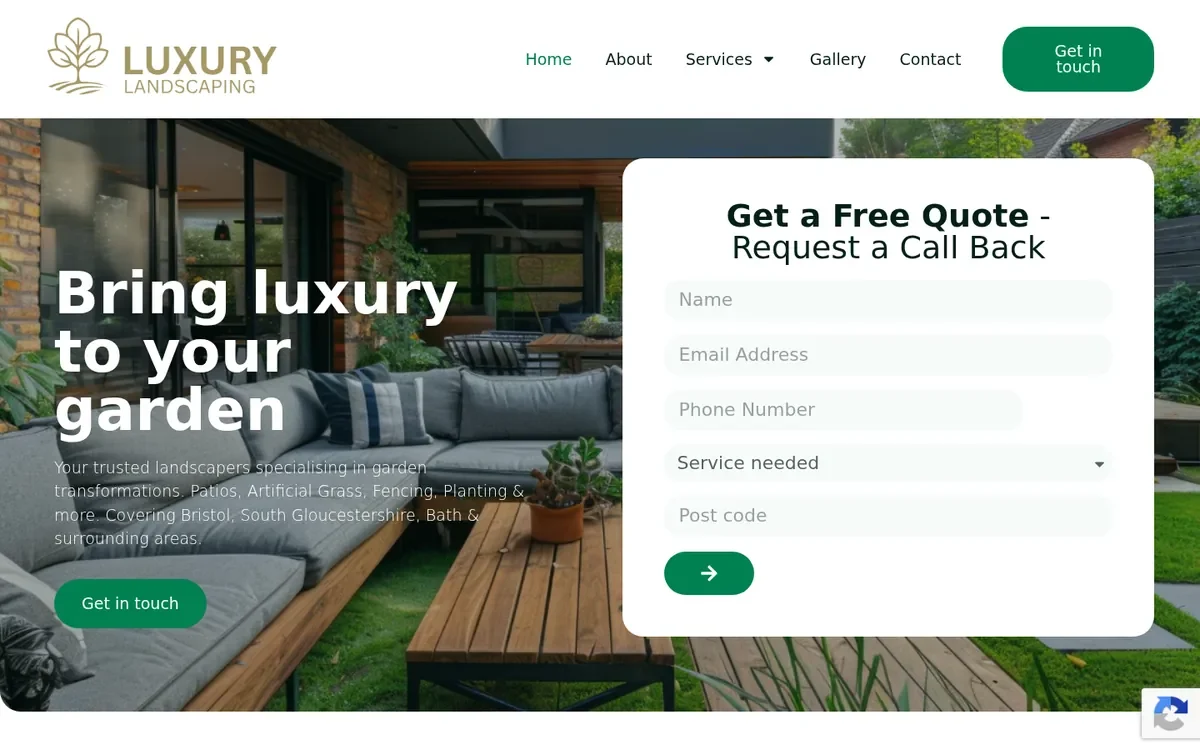 Luxury Landscaping UK website designed by InfaCloud