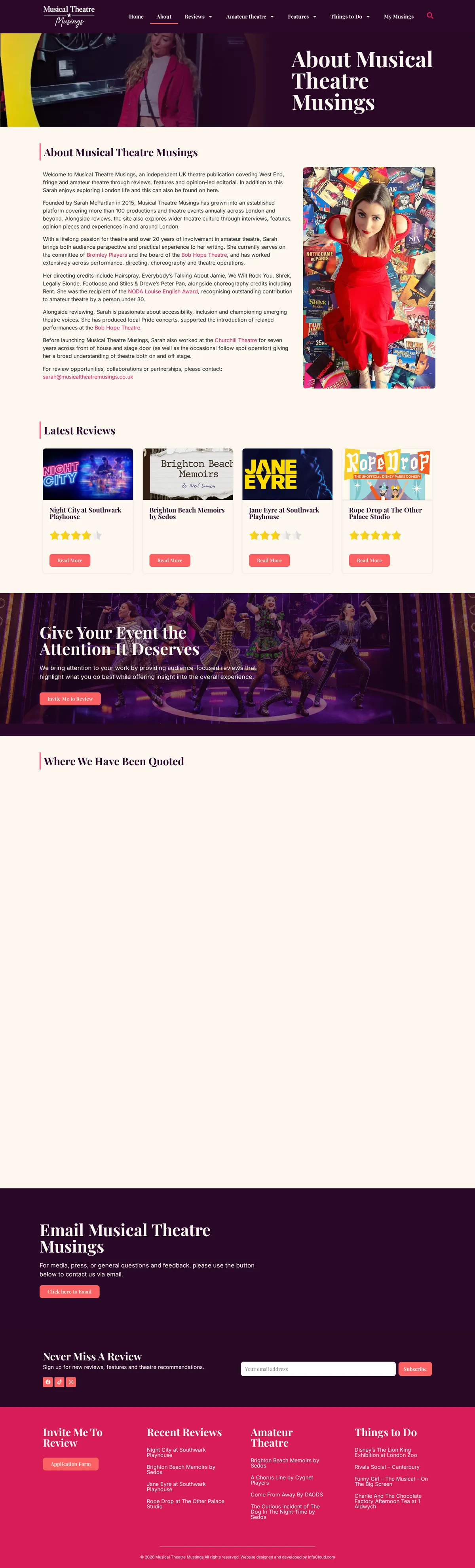 Musical Theatre Musings - About page