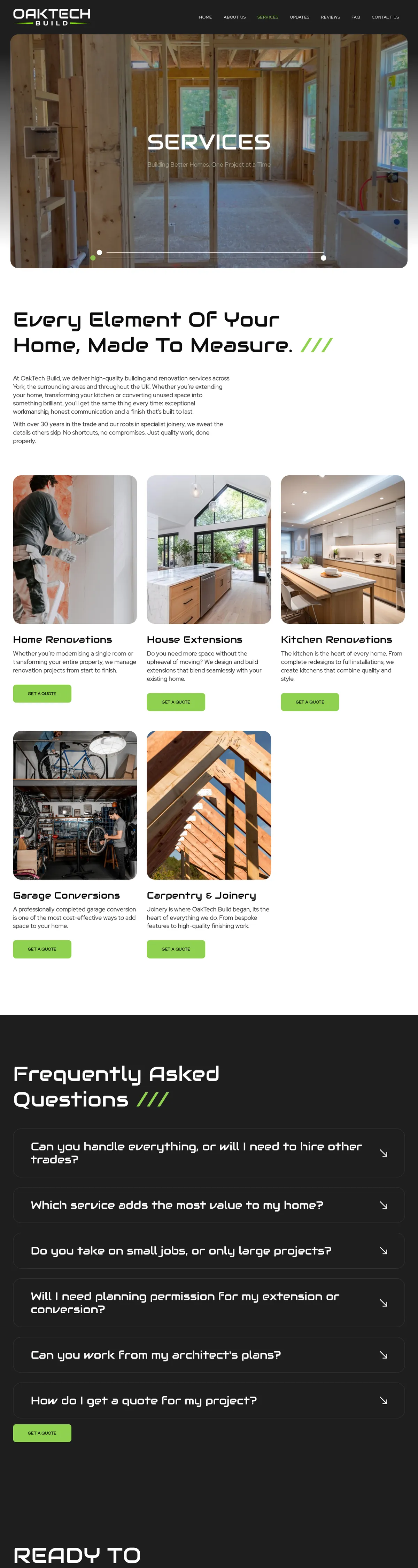 OakTech Build - Services page