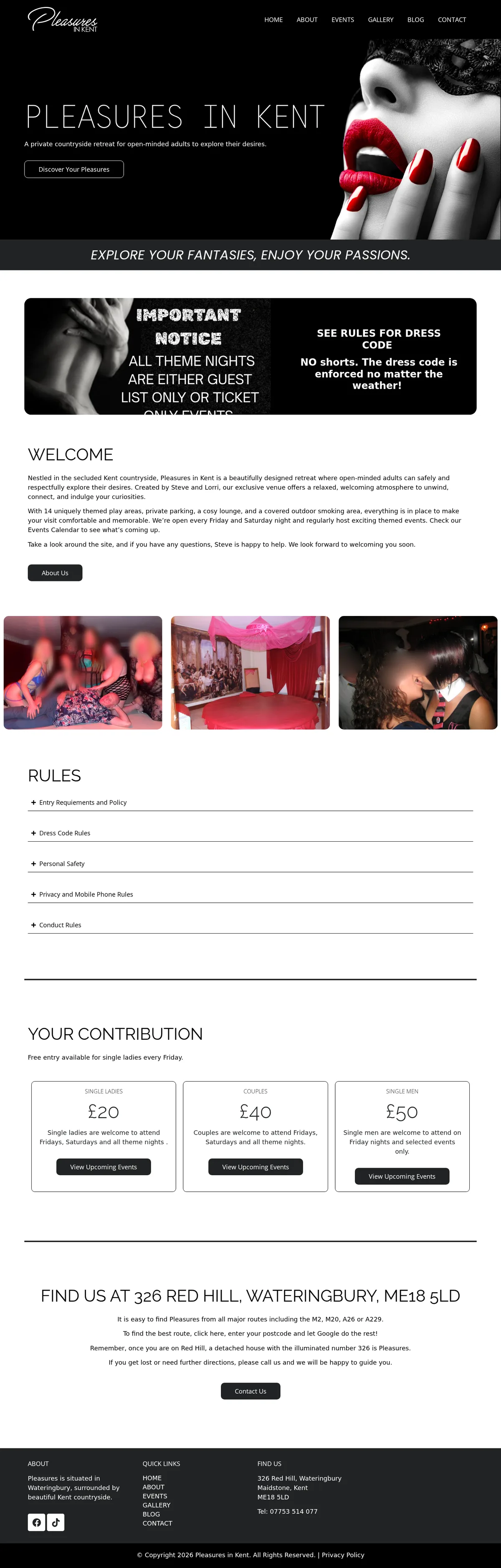 Pleasures in Kent website homepage on desktop, designed and built by InfaCloud
