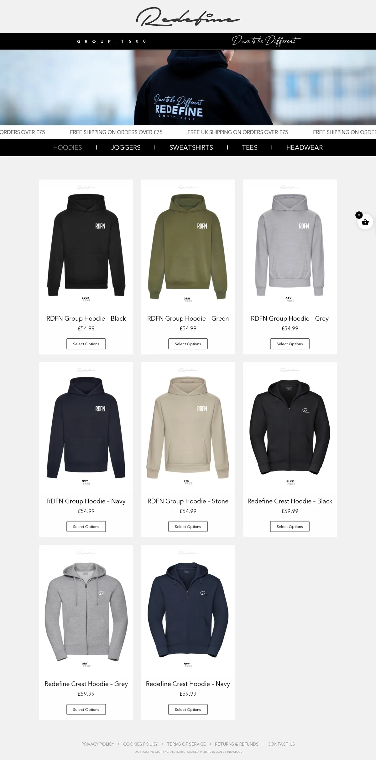 Redefine Clothing - Hoodies page