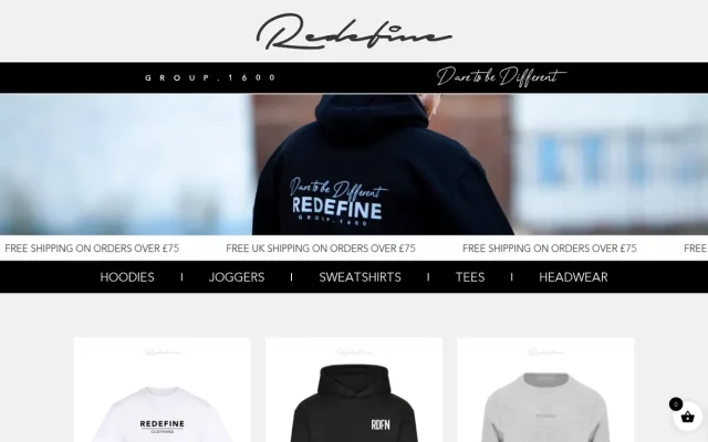 Redefine Clothing website designed by InfaCloud