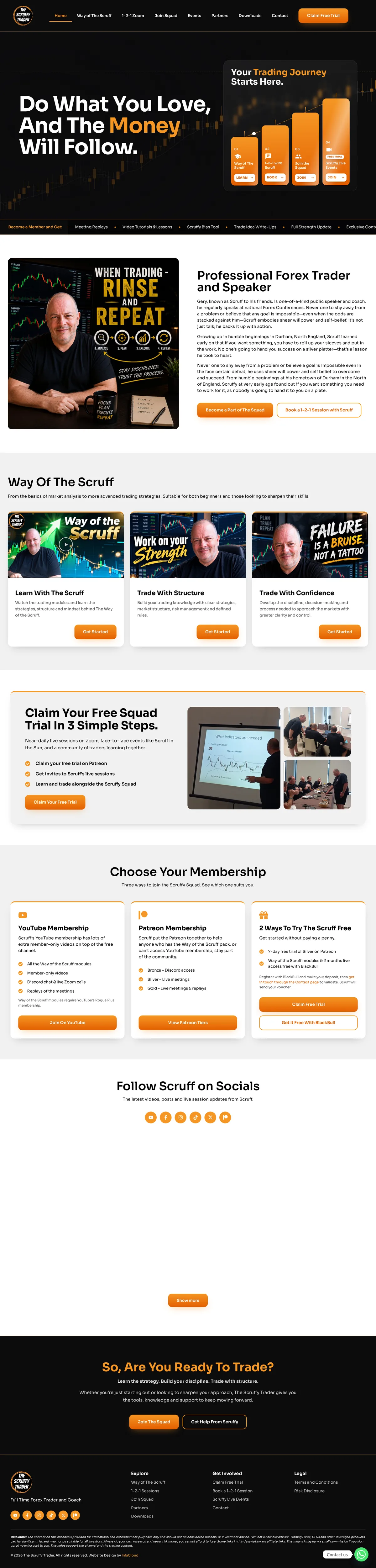 The Scruffy Trader website designed by InfaCloud
