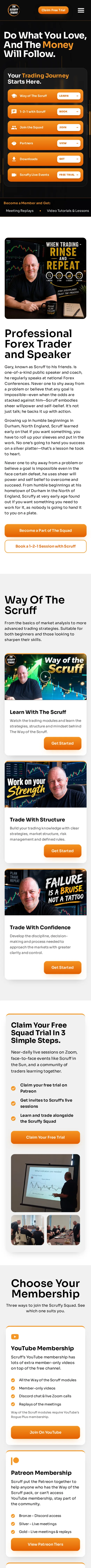 The Scruffy Trader website on a mobile phone