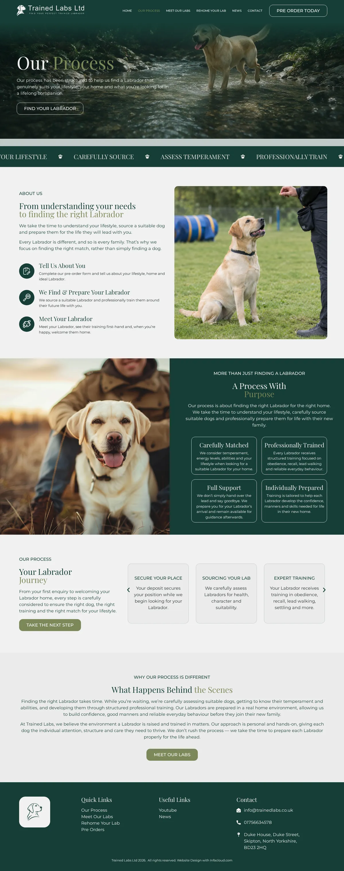 Trained Labs - Our Process page